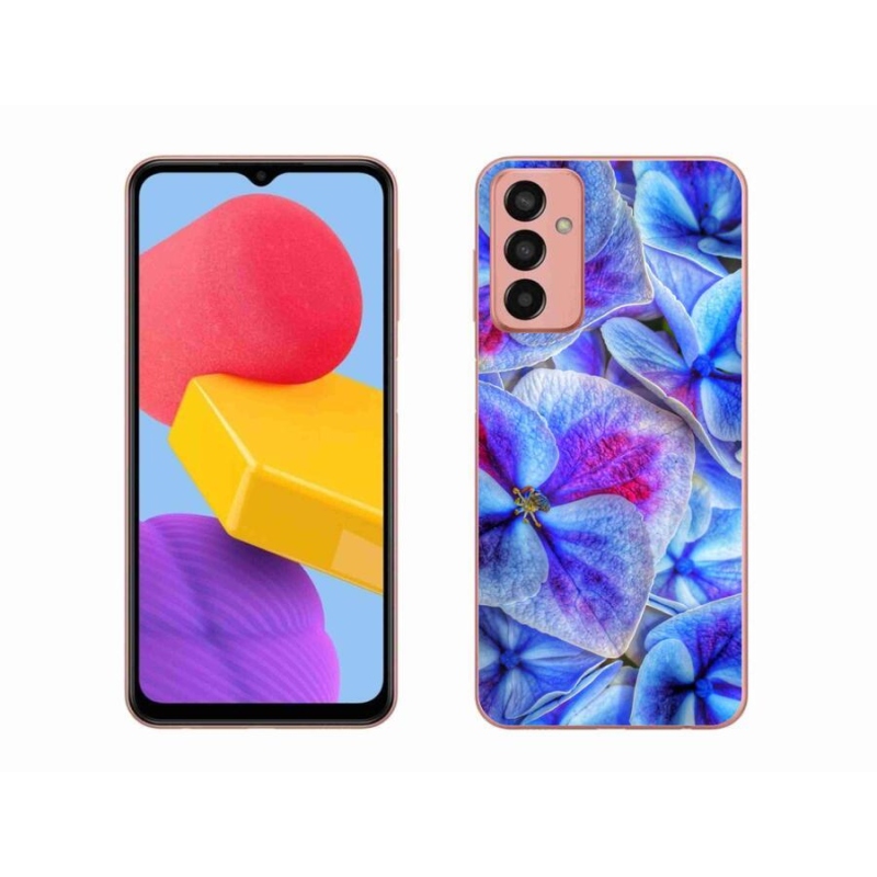 Gélový kryt mmCase na mobil Samsung Galaxy M13 - modré kvety 1