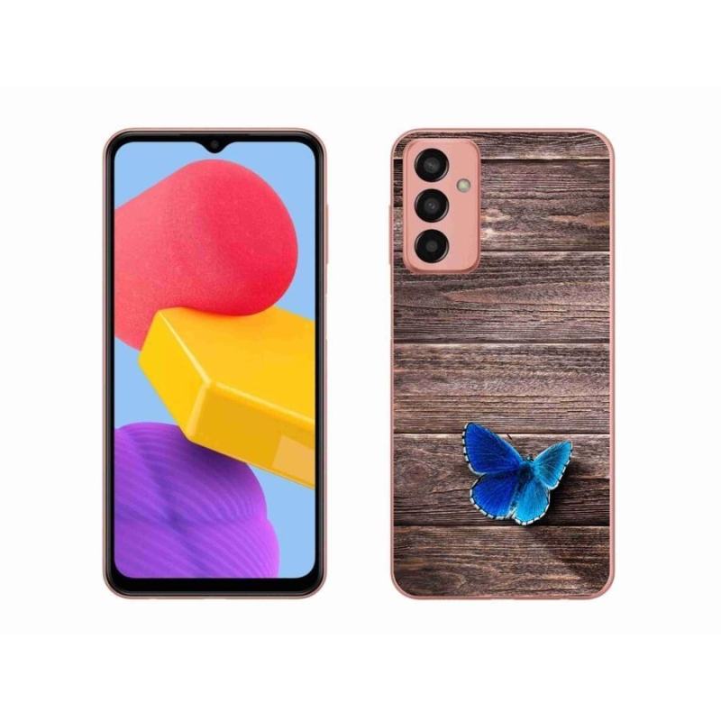 Gélový kryt mmCase na mobil Samsung Galaxy M13 - modrý motýľ 1