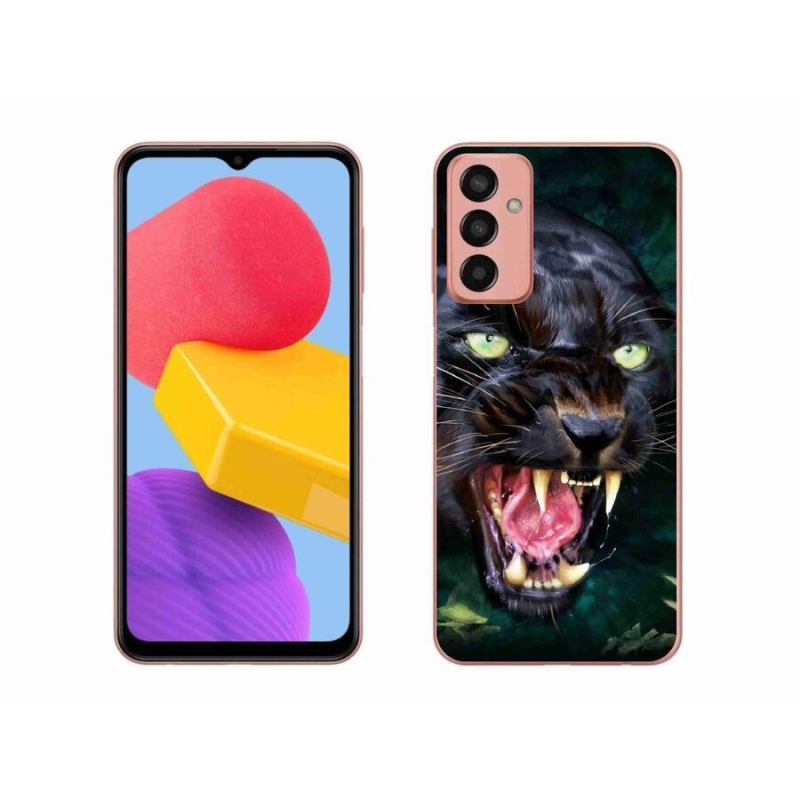 Gélový kryt mmCase na mobil Samsung Galaxy M13 - rozzúrený čierny panter