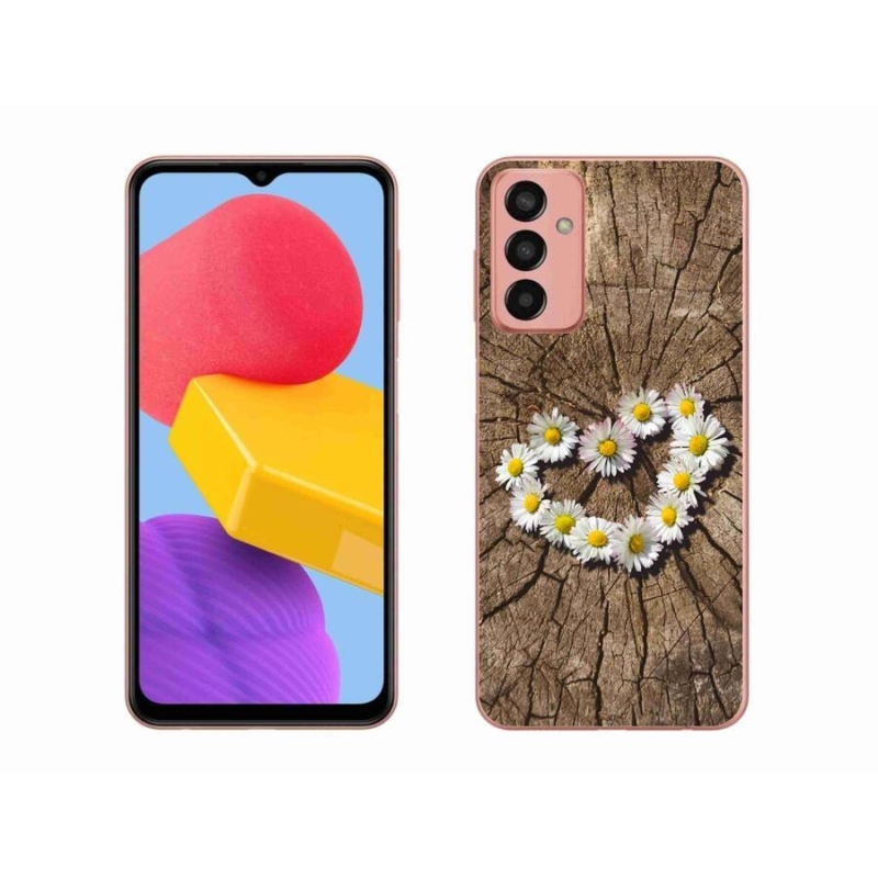 Gélový kryt mmCase na mobil Samsung Galaxy M13 - srdce z margaréty