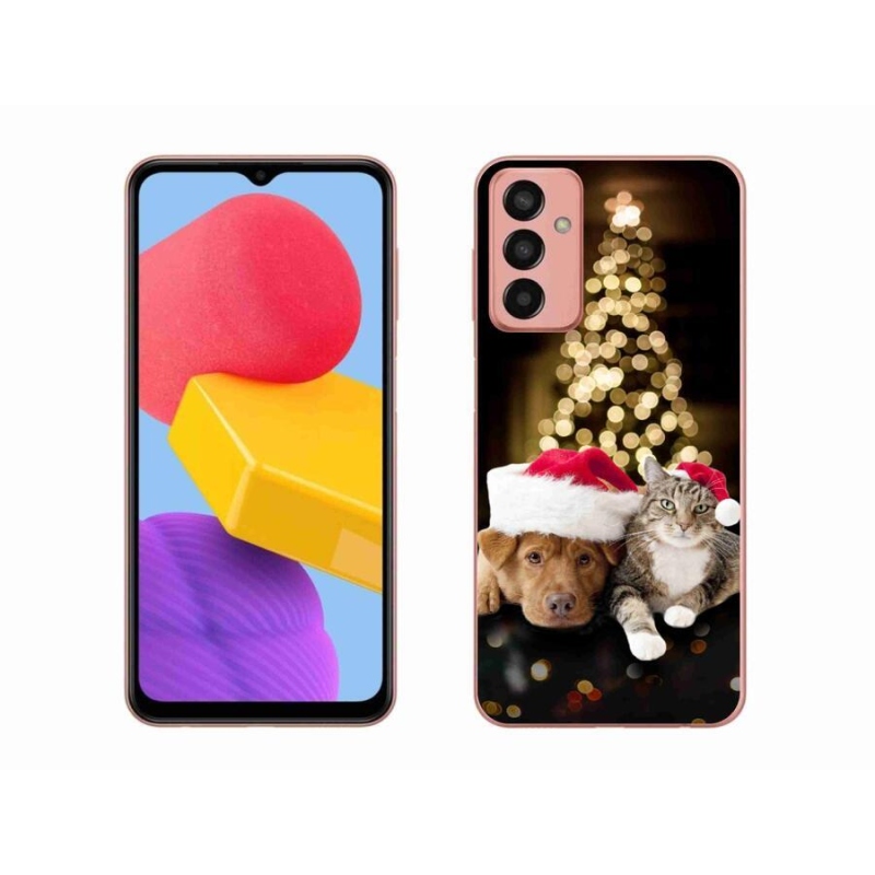 Gélový kryt mmCase na mobil Samsung Galaxy M13 - vianočný pes a mačka
