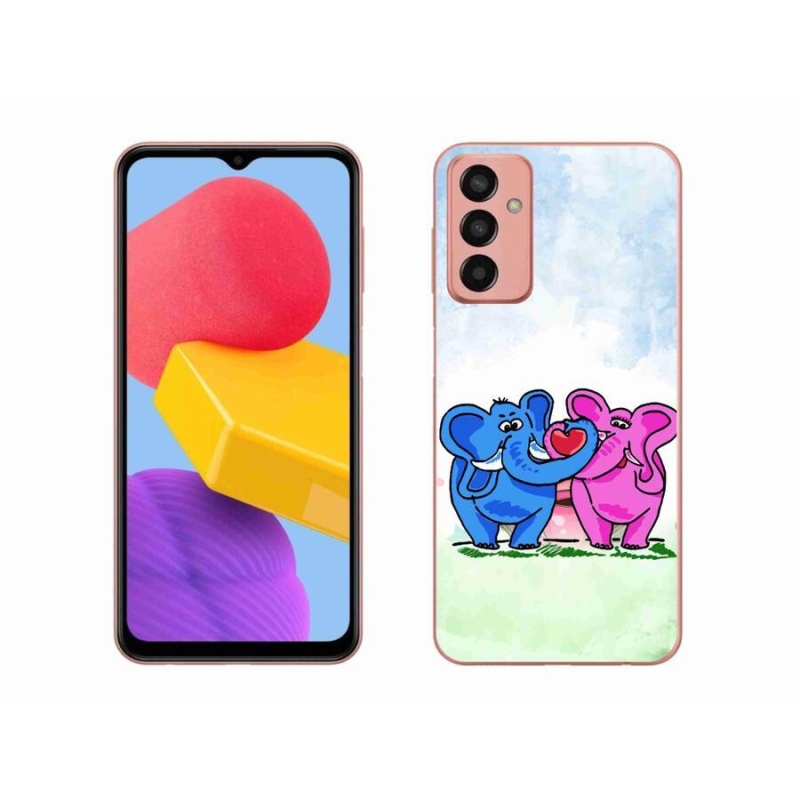 Gélový kryt mmCase na mobil Samsung Galaxy M13 - zamilovaní slony