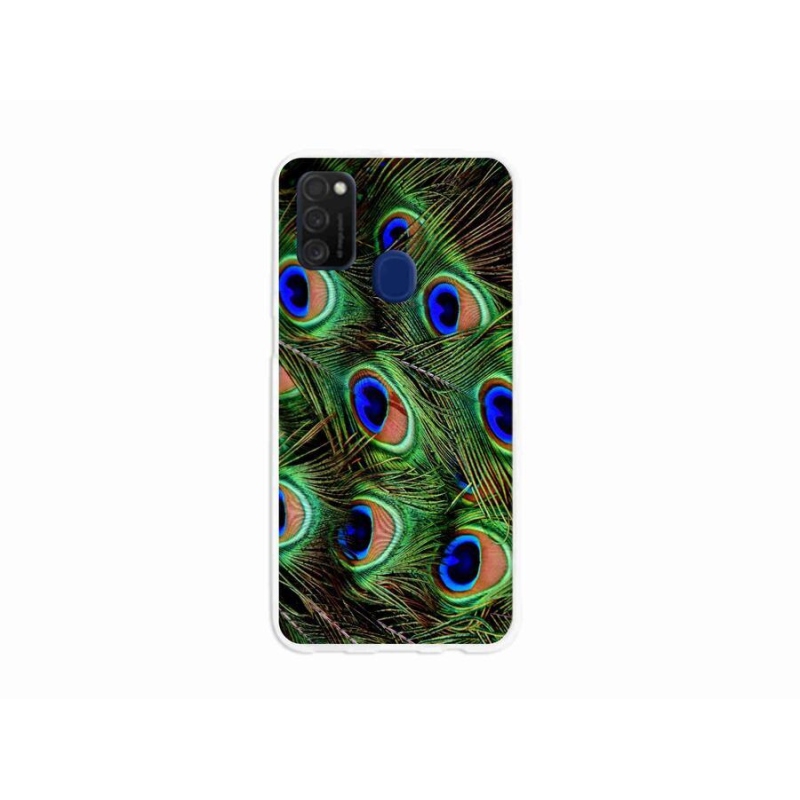 Gélový kryt mmCase na mobil Samsung Galaxy M21 - pávie perie