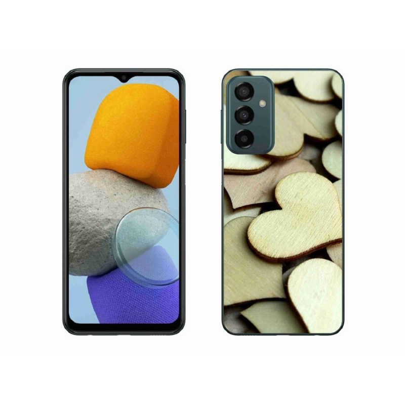 Gélový kryt mmCase na mobil Samsung Galaxy M23 5G - drevené srdiečka