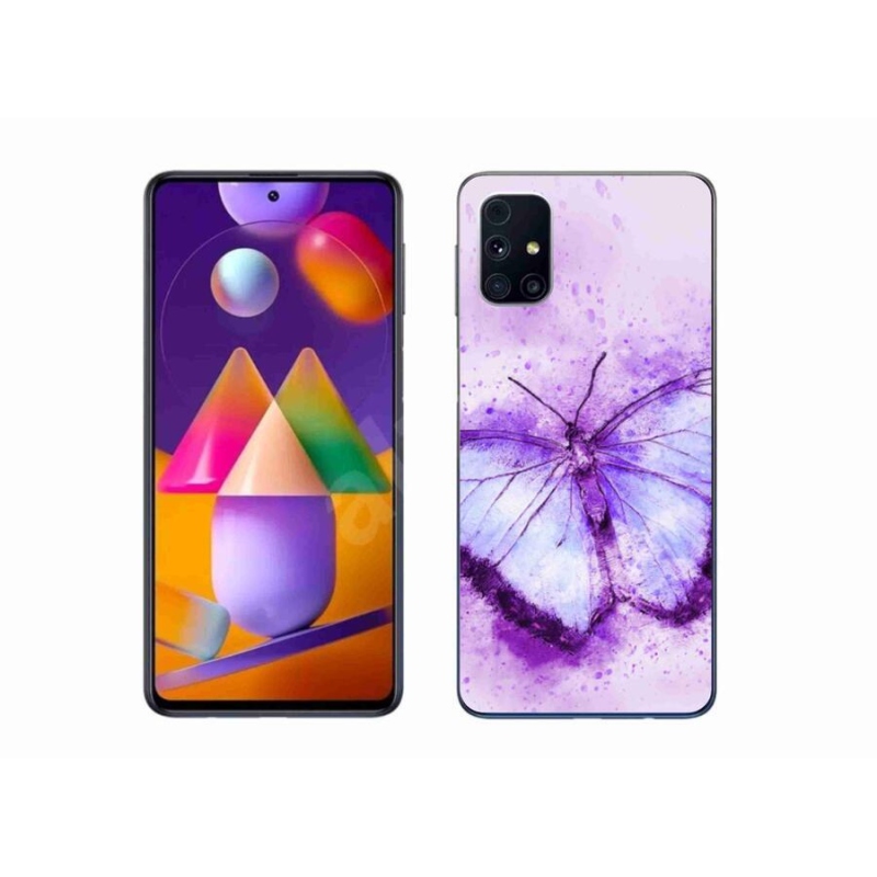 Gélový kryt mmCase na mobil Samsung Galaxy M31s - fialový motýľ