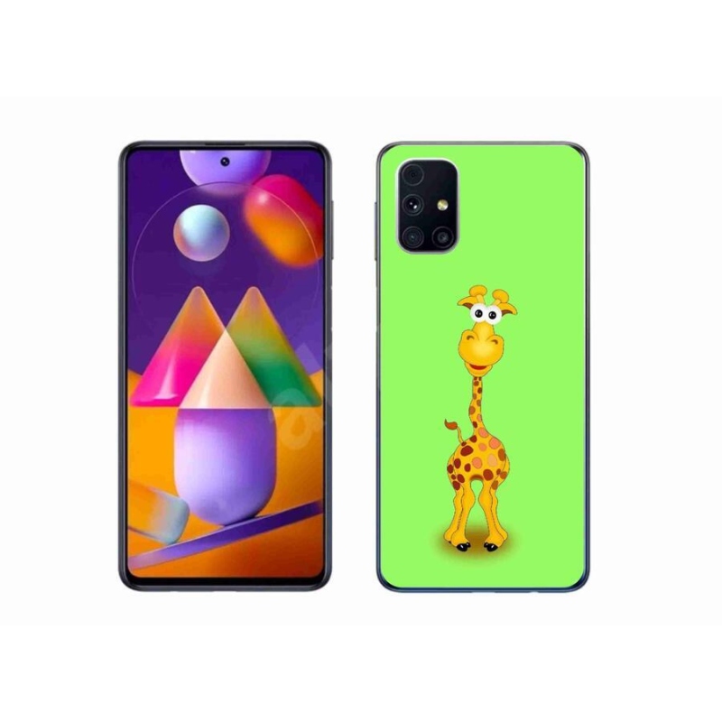 Gélový kryt mmCase na mobil Samsung Galaxy M31s - kreslená žirafa