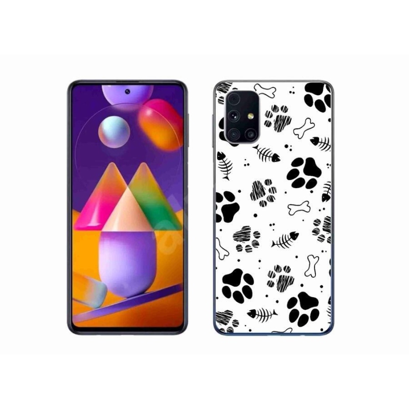 Gélový kryt mmCase na mobil Samsung Galaxy M31s - psie labky 1