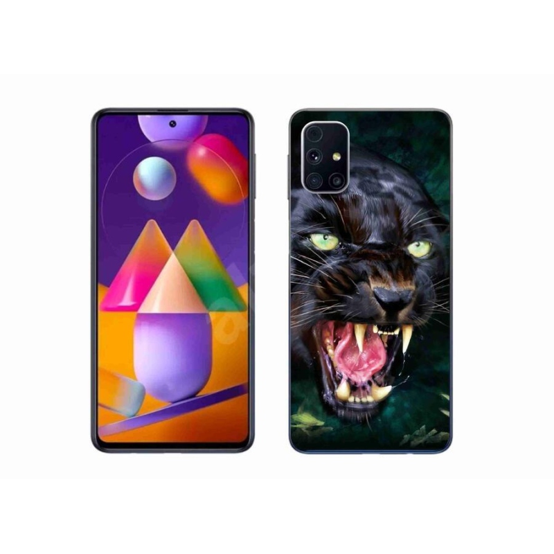 Gélový kryt mmCase na mobil Samsung Galaxy M31S - rozzúrený čierny panter