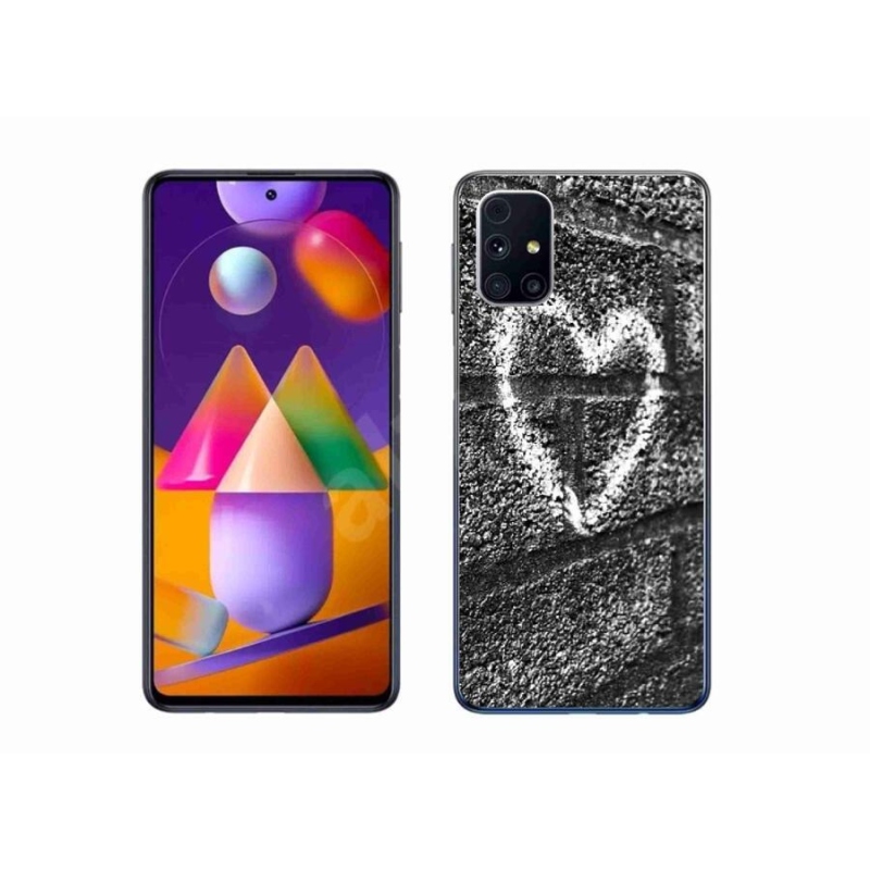 Gélový kryt mmCase na mobil Samsung Galaxy M31s - srdce na stene