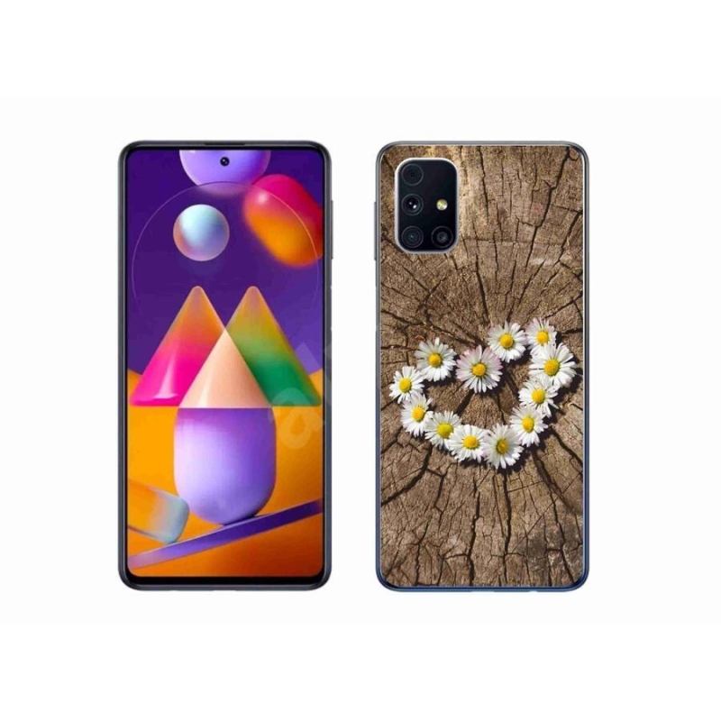 Gélový kryt mmCase na mobil Samsung Galaxy M31s - srdce z margarét