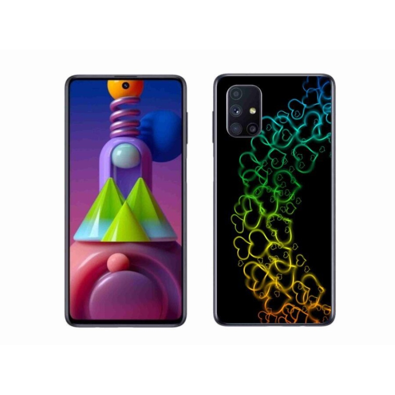 Gélový kryt mmCase na mobil Samsung Galaxy M51 - farebná srdiečka