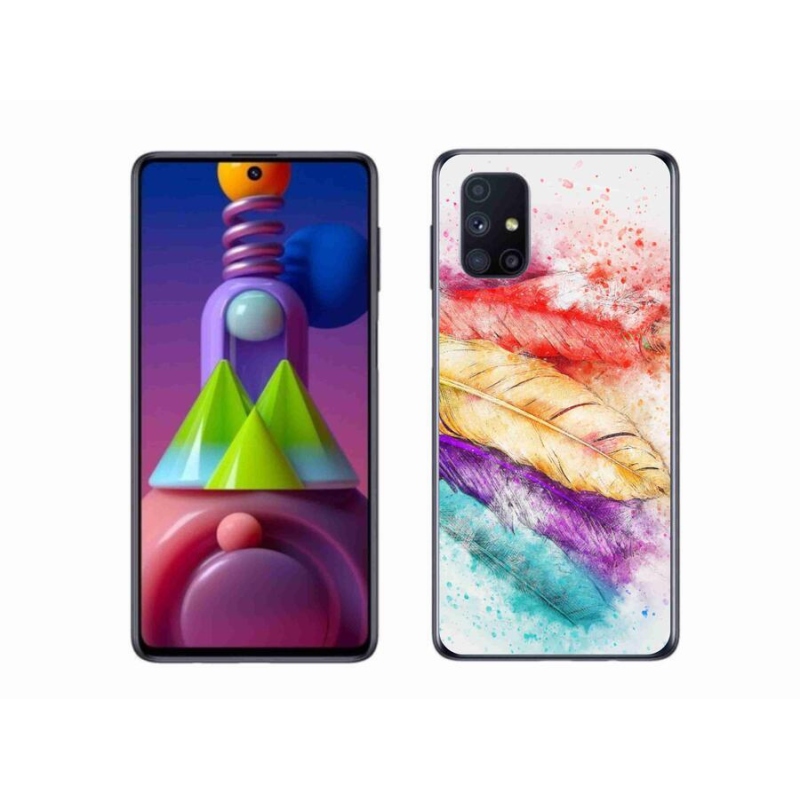 Gélový kryt mmCase na mobil Samsung Galaxy M51 - farebné perie