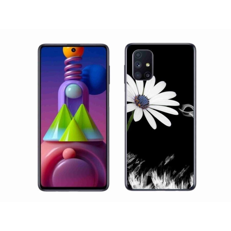 Gélový kryt mmCase na mobil Samsung Galaxy M51 - biela kvetina