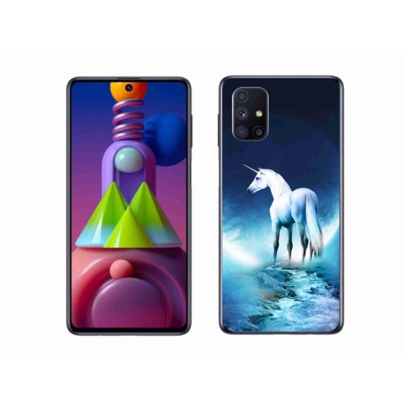 Gélový kryt mmCase na mobil Samsung Galaxy M51 - biely jednorožec