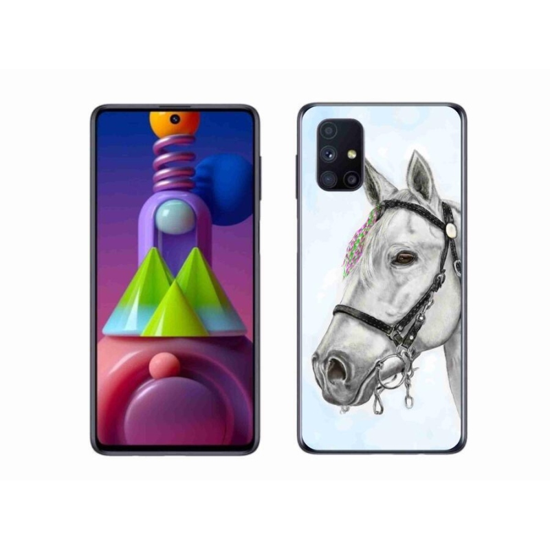 Gélový kryt mmCase na mobil Samsung Galaxy M51 - biely kôň 1