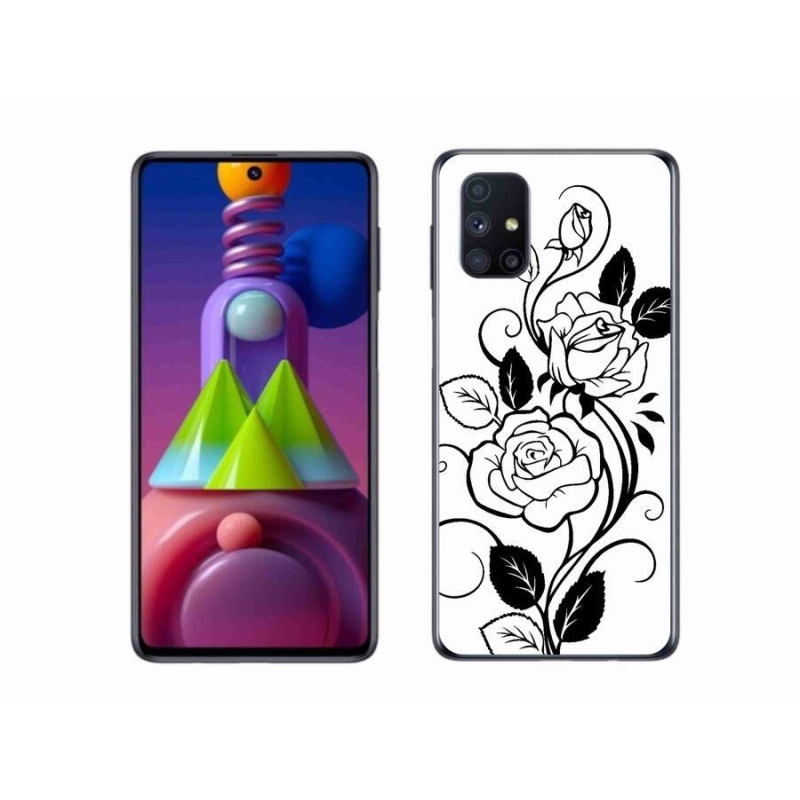 Gélový kryt mmCase na mobil Samsung Galaxy M51 - čiernobiela ruža