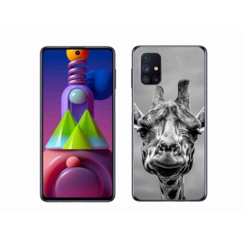 Gélový kryt mmCase na mobil Samsung Galaxy M51 - čiernobiela žirafa