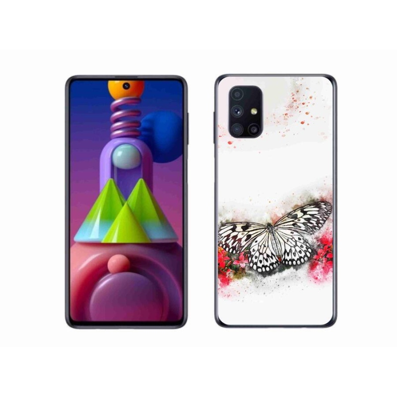 Gélový kryt mmCase na mobil Samsung Galaxy M51 - čiernobiely motýľ