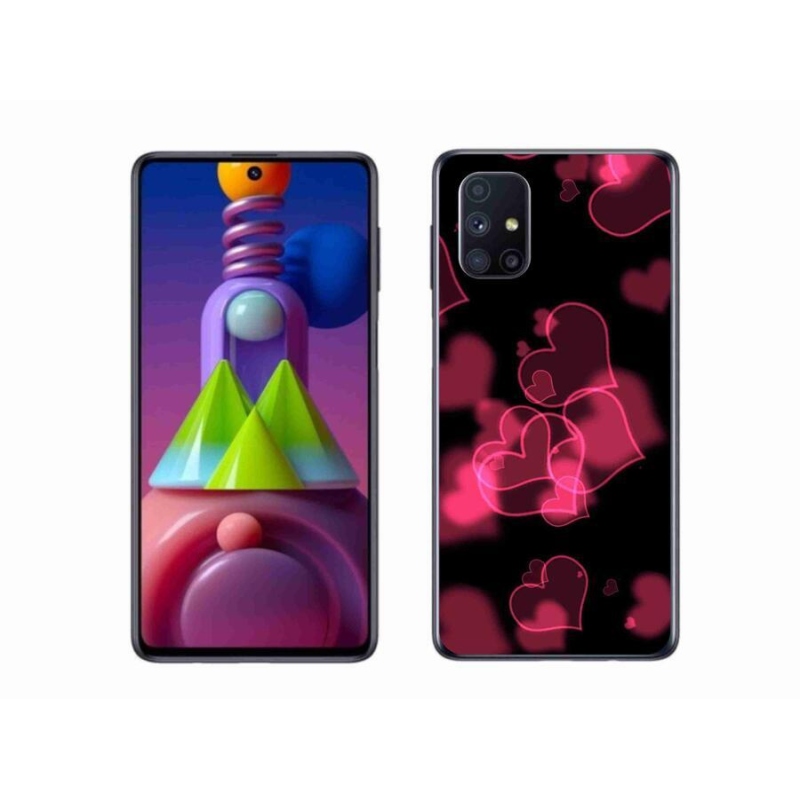 Gélový kryt mmCase na mobil Samsung Galaxy M51 - červené srdiečka