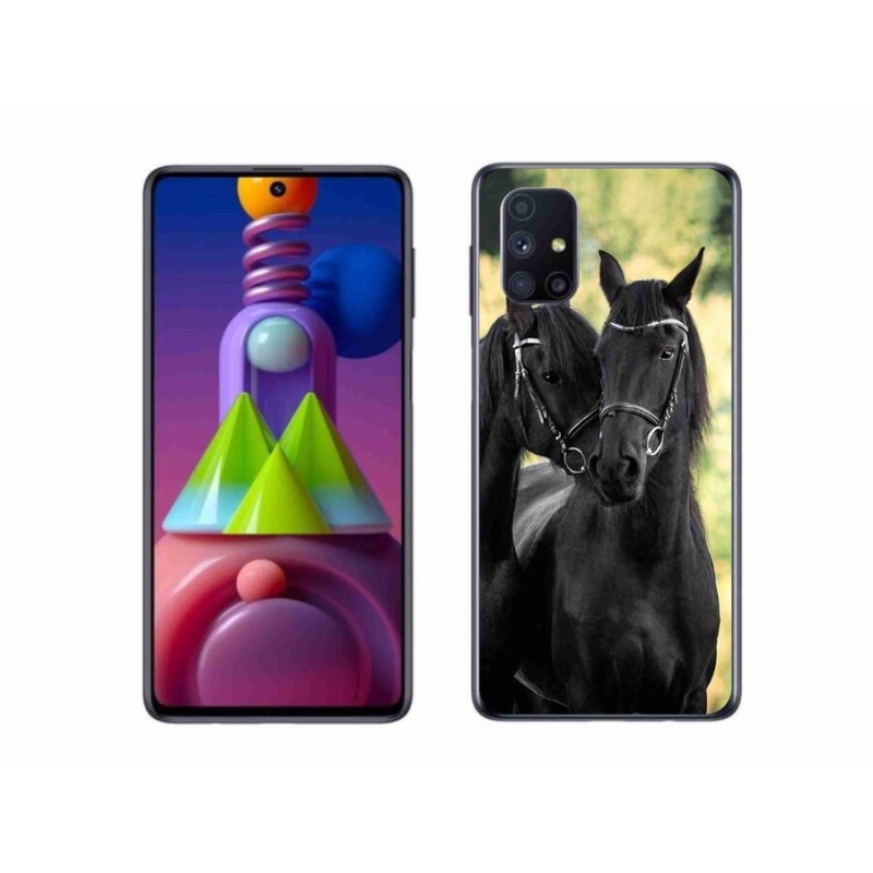 Gélový kryt mmCase na mobil Samsung Galaxy M51 - dva čierne kone