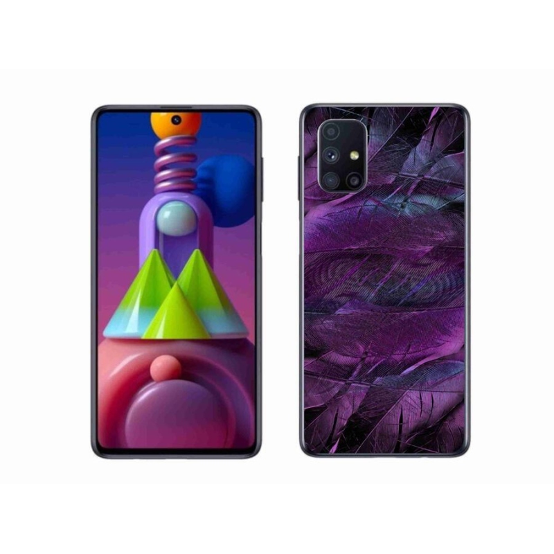 Gélový kryt mmCase na mobil Samsung Galaxy M51 - fialová pierka