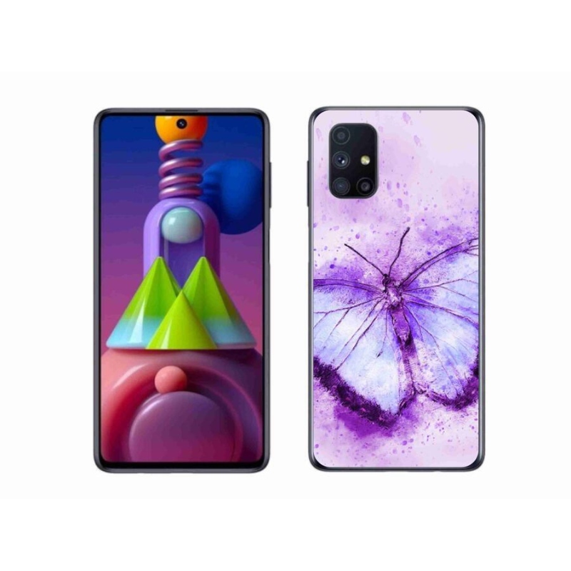 Gélový kryt mmCase na mobil Samsung Galaxy M51 - fialový motýľ