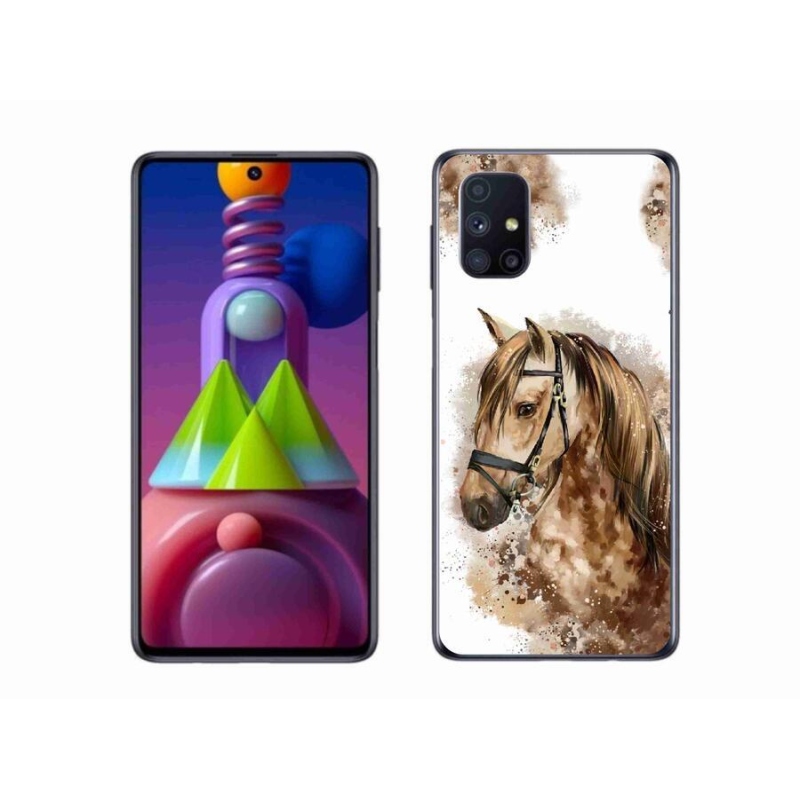 Gélový kryt mmCase na mobil Samsung Galaxy M51 - hnedý kreslený kôň