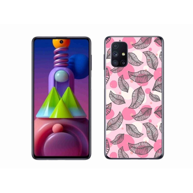 Gélový kryt mmCase na mobil Samsung Galaxy M51 - kreslené padajúce listy