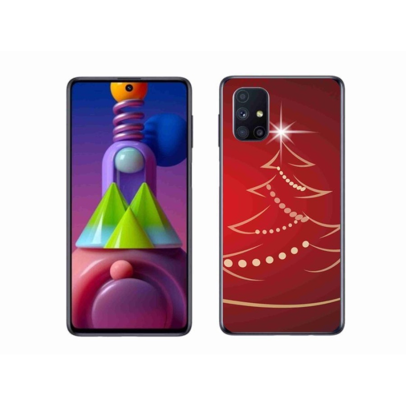 Gélový kryt mmCase na mobil Samsung Galaxy M51 - kreslený vianočný stromček