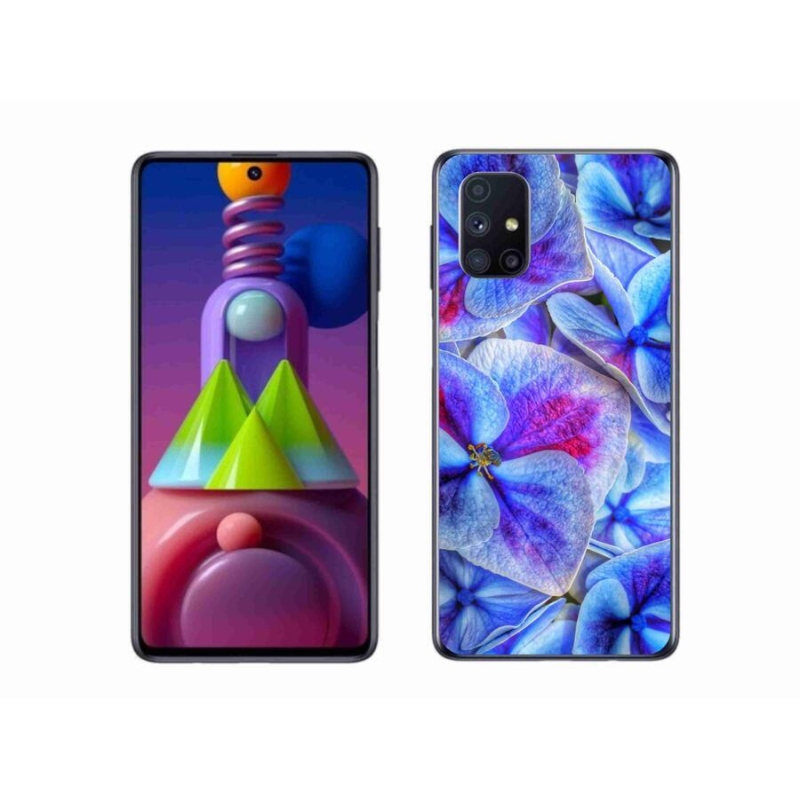 Gélový kryt mmCase na mobil Samsung Galaxy M51 - modré kvety 1