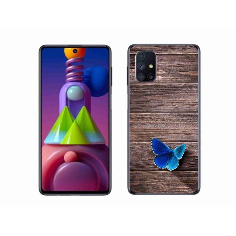 Gélový kryt mmCase na mobil Samsung Galaxy M51 - modrý motýľ 1