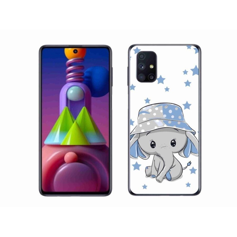 Gélový kryt mmCase na mobil Samsung Galaxy M51 - modrý slon