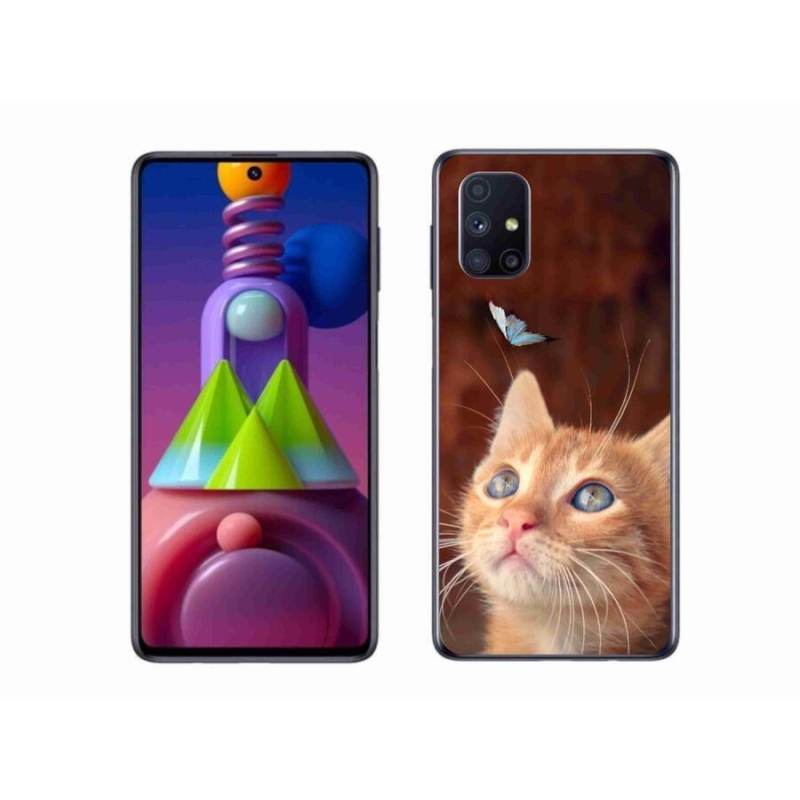 Gélový kryt mmCase na mobil Samsung Galaxy M51 - motýľ a mačiatko