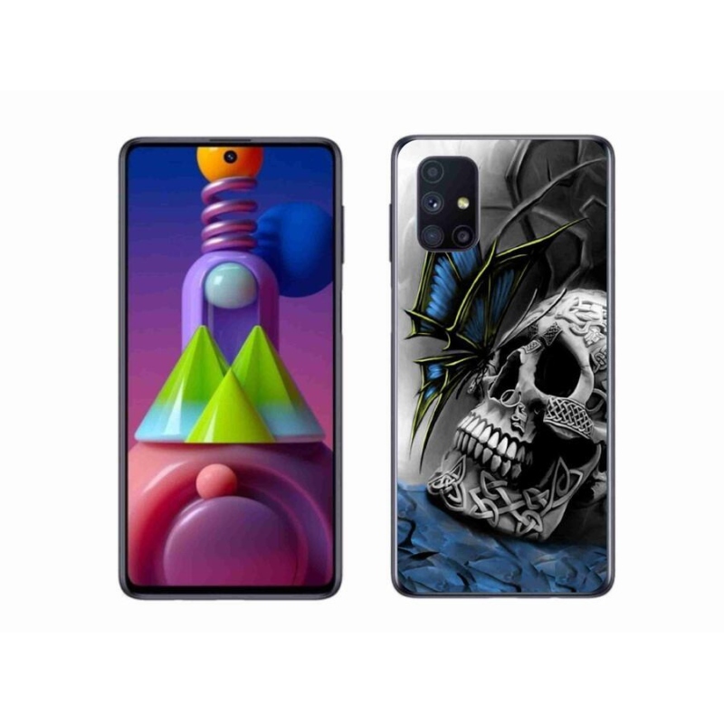 Gélový kryt mmCase na mobil Samsung Galaxy M51 - motýľ a lebka