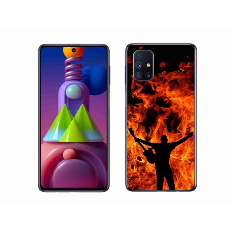 Gélový kryt mmCase na mobil Samsung Galaxy M51 - muzikant a oheň