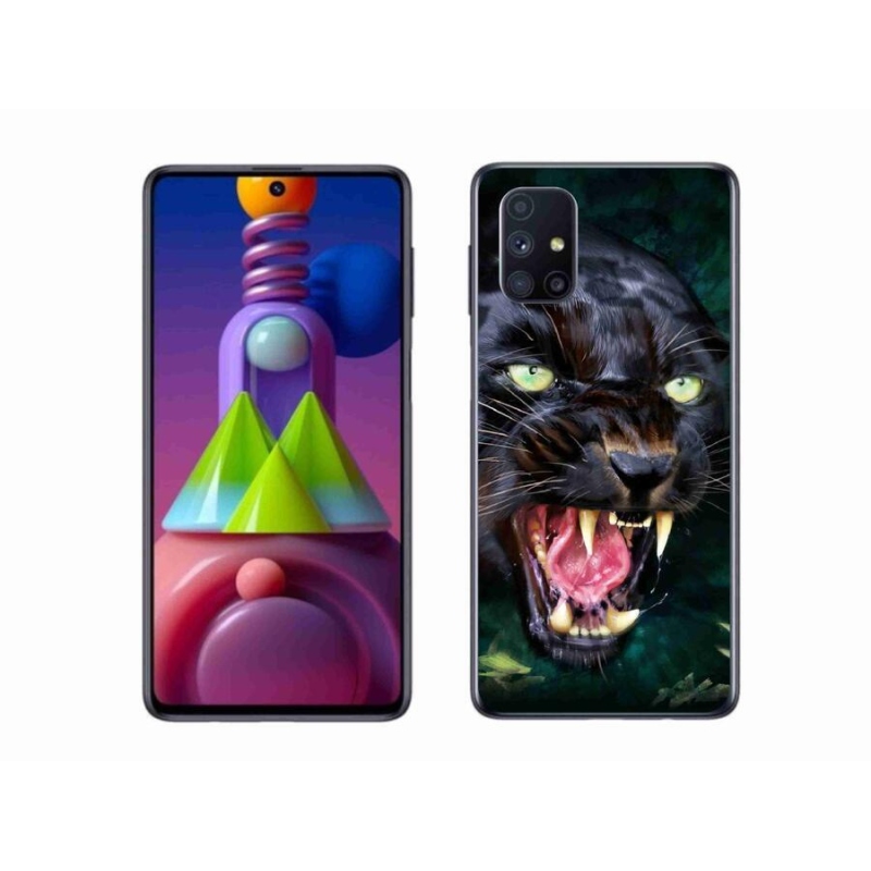 Gélový kryt mmCase na mobil Samsung Galaxy M51 - rozzúrený čierny panter