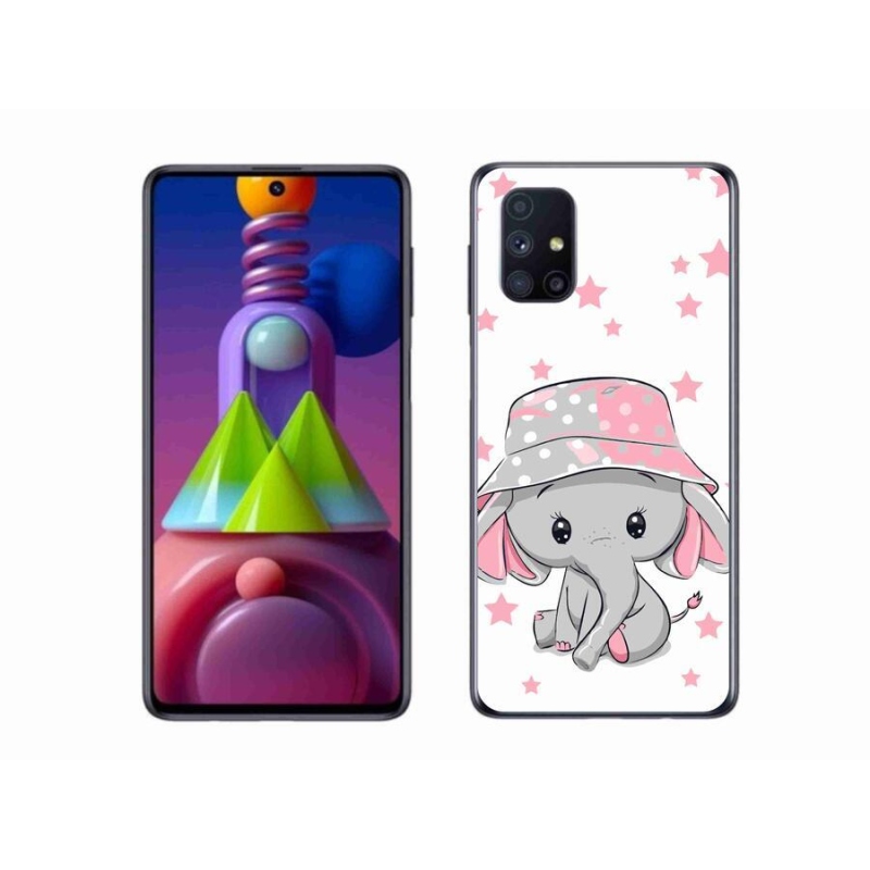 Gélový kryt mmCase na mobil Samsung Galaxy M51 - ružový slon