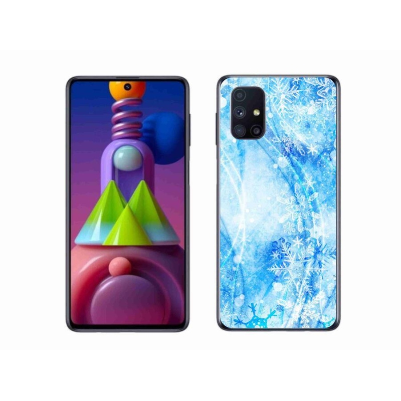 Gélový kryt mmCase na mobil Samsung Galaxy M51 - snehové vločky