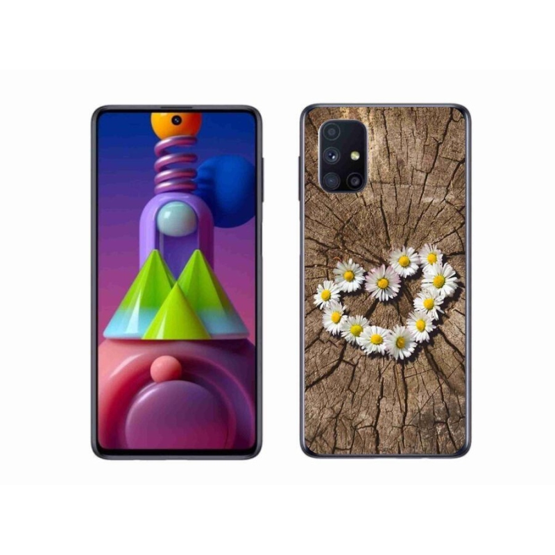 Gélový kryt mmCase na mobil Samsung Galaxy M51 - srdce z margarét