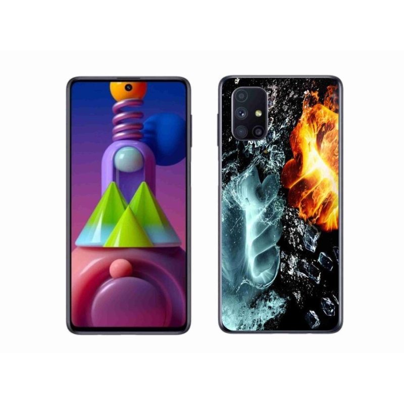 Gélový kryt mmCase na mobil Samsung Galaxy M51 - voda a oheň