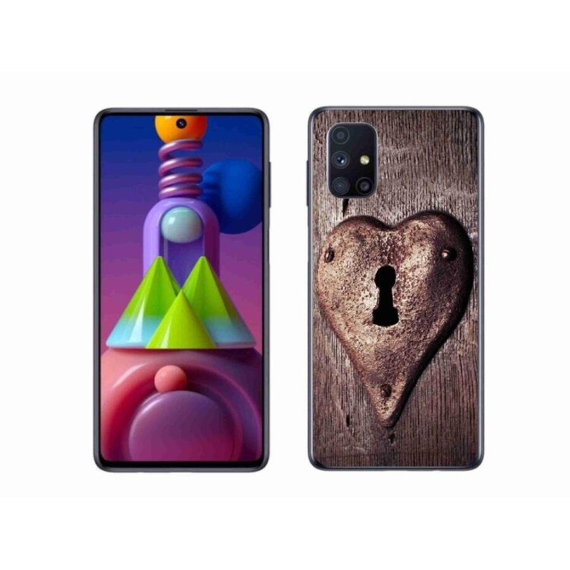 Gélový kryt mmCase na mobil Samsung Galaxy M51 - zámok v tvare srdca