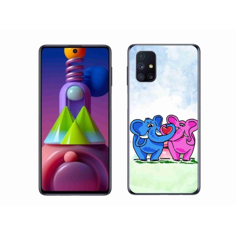 Gélový kryt mmCase na mobil Samsung Galaxy M51 - zamilovaní slony