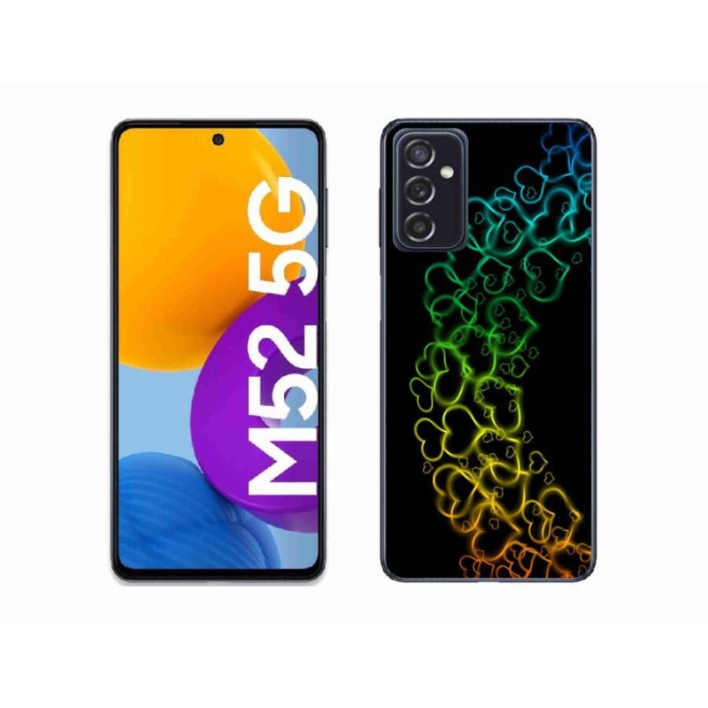 Gélový kryt mmCase na mobil Samsung Galaxy M52 5G - farebná srdiečka