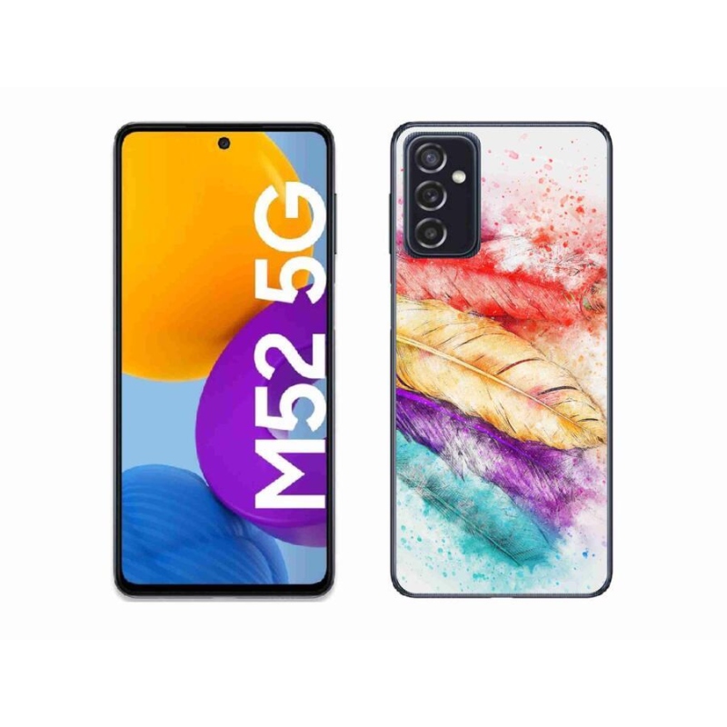 Gélový kryt mmCase na mobil Samsung Galaxy M52 5G - farebné perie