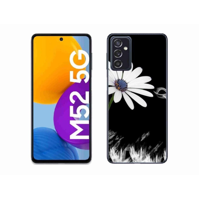 Gélový kryt mmCase na mobil Samsung Galaxy M52 5G - biela kvetina