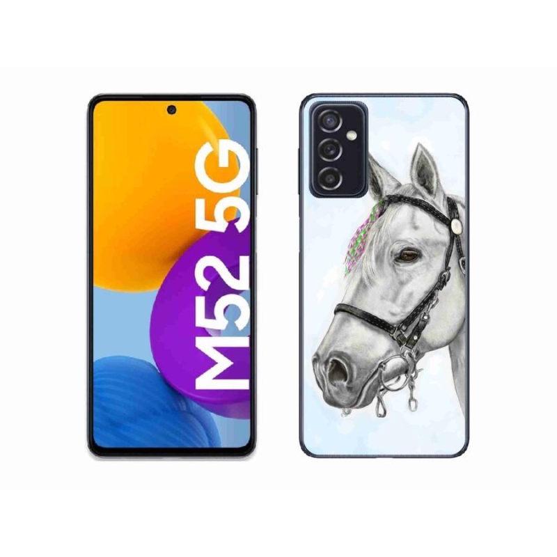 Gélový kryt mmCase na mobil Samsung Galaxy M52 5G - biely kôň 1