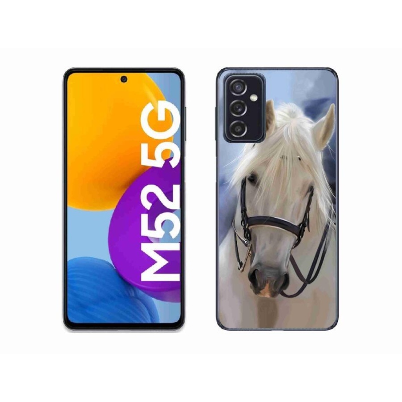 Gélový kryt mmCase na mobil Samsung Galaxy M52 5G - biely kôň