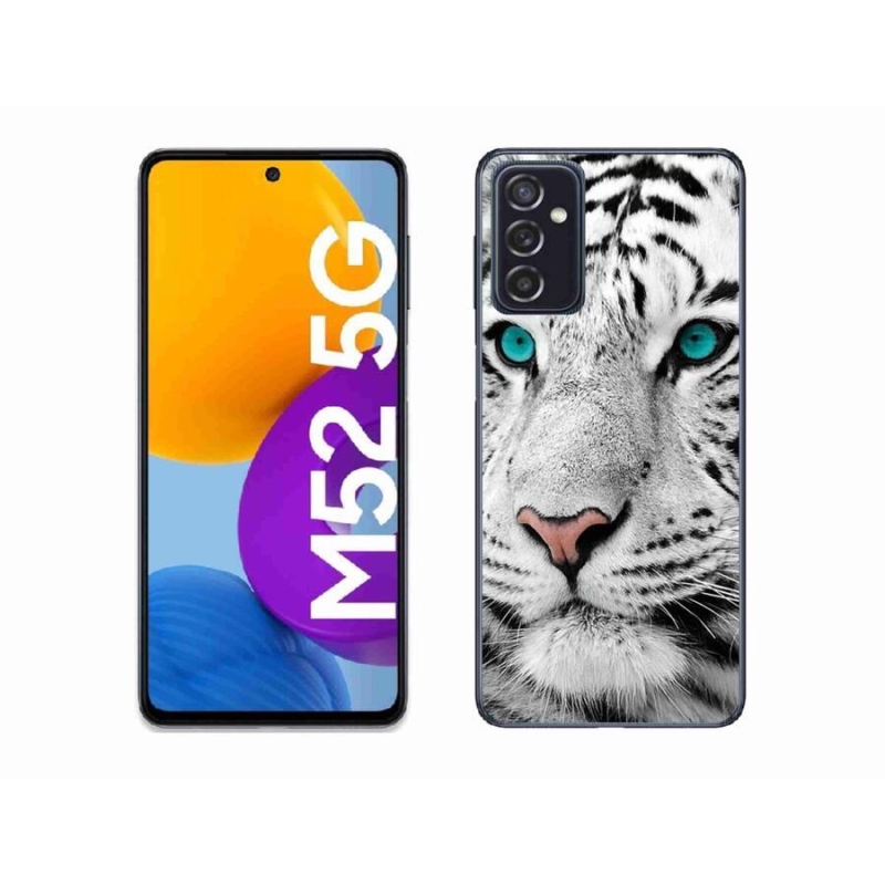 Gélový kryt mmCase na mobil Samsung Galaxy M52 5G - biely tiger