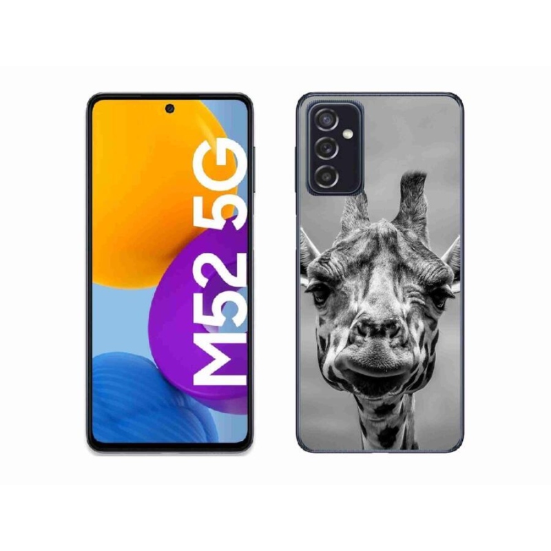 Gélový kryt mmCase na mobil Samsung Galaxy M52 5G - čiernobiela žirafa