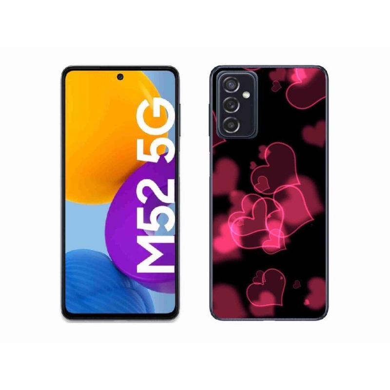 Gélový kryt mmCase na mobil Samsung Galaxy M52 5G - červené srdiečka